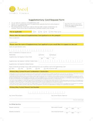 SUPPLEMENTARY CARD REQUEST FORM .